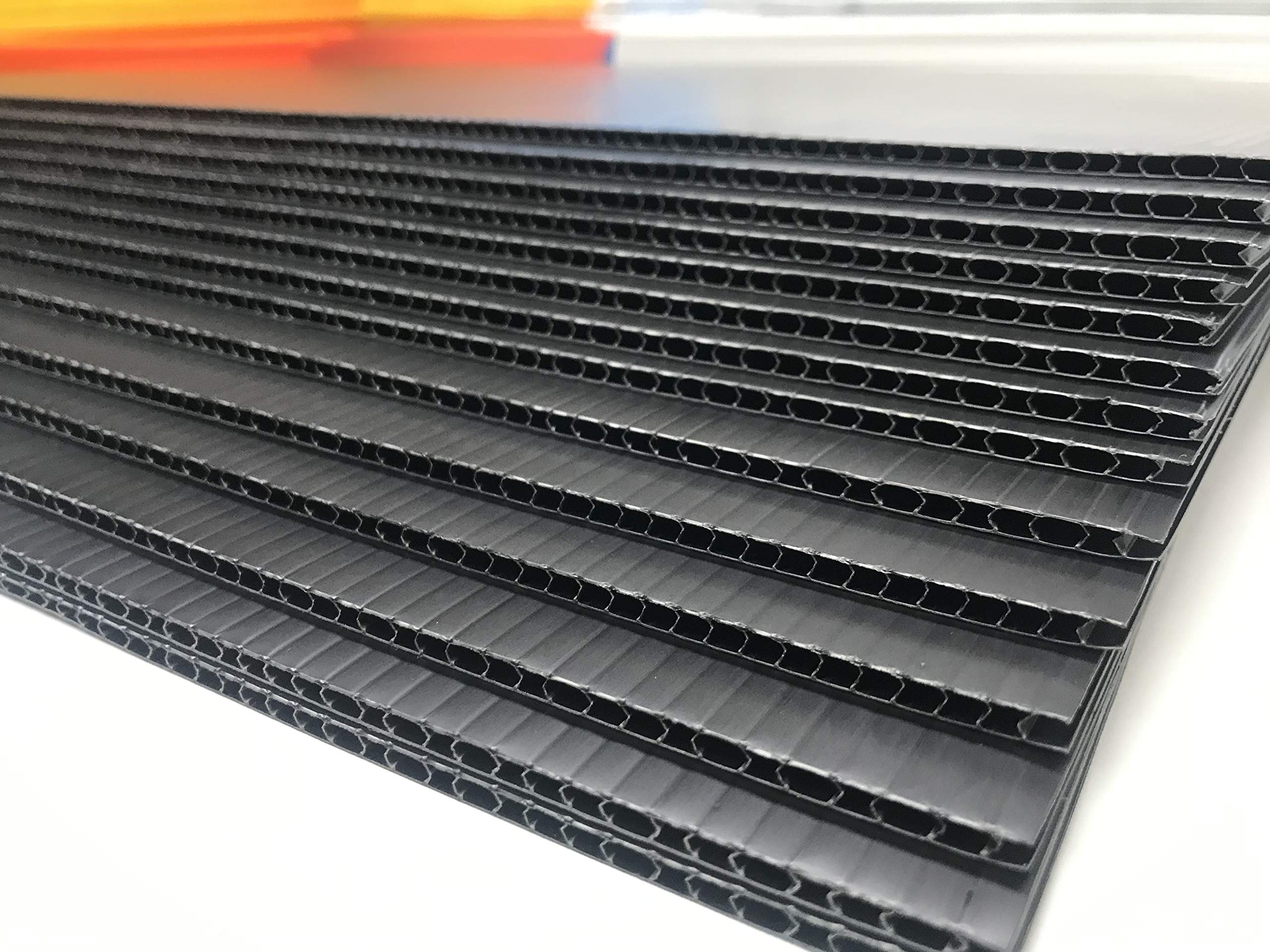 50 Pack Black Corrugated Plastic Yard Signs 18