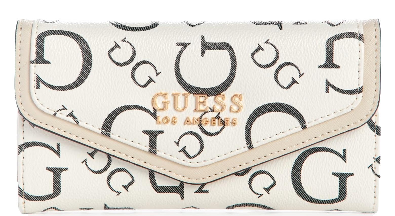 GUESS Factory Hartland Signature Print Slim Clutch Wallet for Women - Stylish RFID Blocking Card Holder & Phone Pocket - Perfect for Parties, Travel, and Everyday Use
