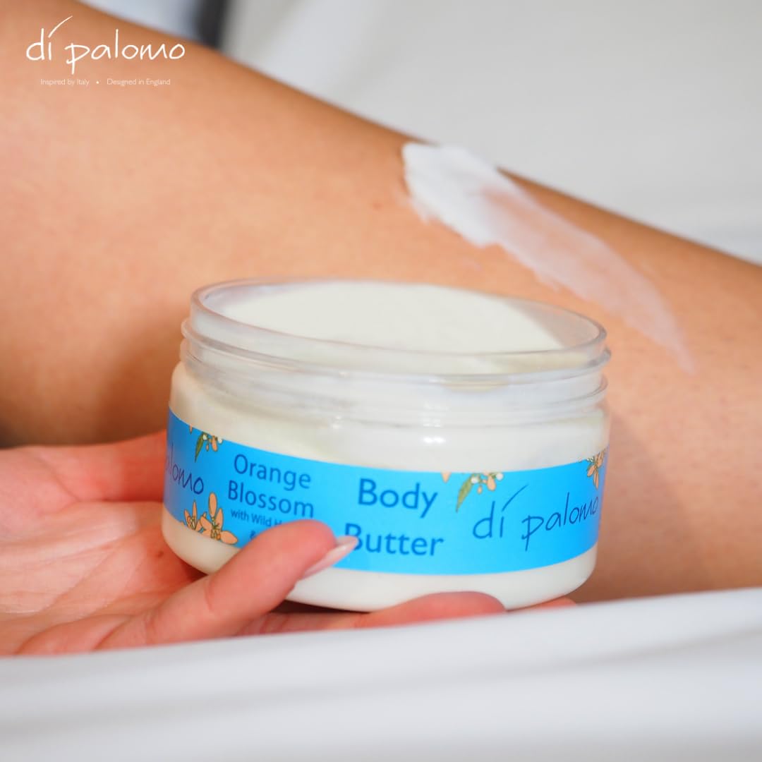 Di Palomo Orange Blossom & Honey Body Shea Butter 200ml - Luxurious Moisturizing Lotion for Women with Natural Hydration | Deep Nourishing Skincare & Body Cream for Dry Skin | Perfect for Daily Use, Gift Sets & Spa Treatments