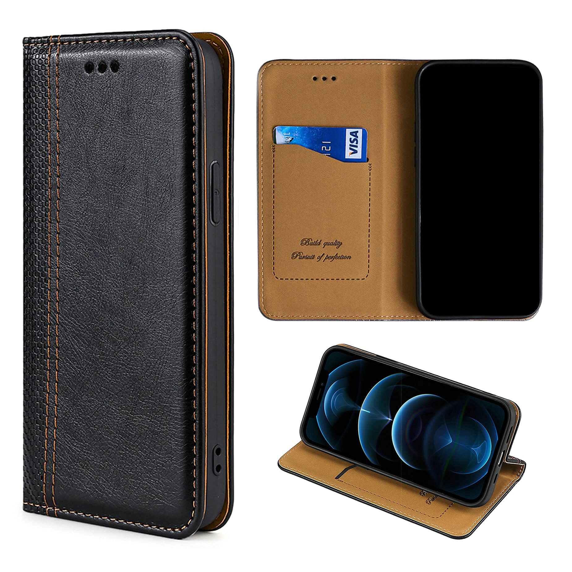 Premium Flip Case for T-Mobile Revvl 4+/5062W/5062Z - Shockproof Phone Cover with Built-in Stand & Card Slots (Model GWCX-A1) - Perfect for Work, Travel, and Everyday Protection