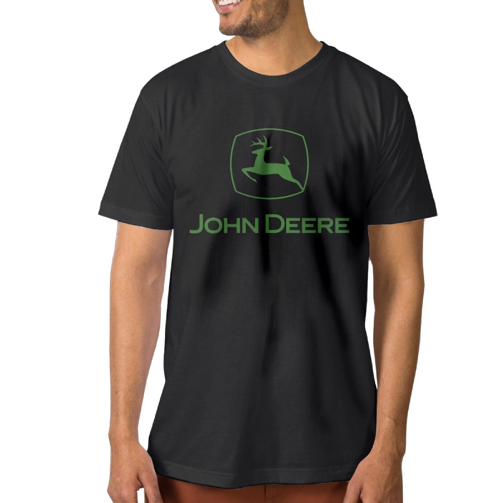 John Deere Men's Black T-Shirt - Size XXL - Comfortable Cotton Tee for Casual Wear, Work & Outdoor Activities