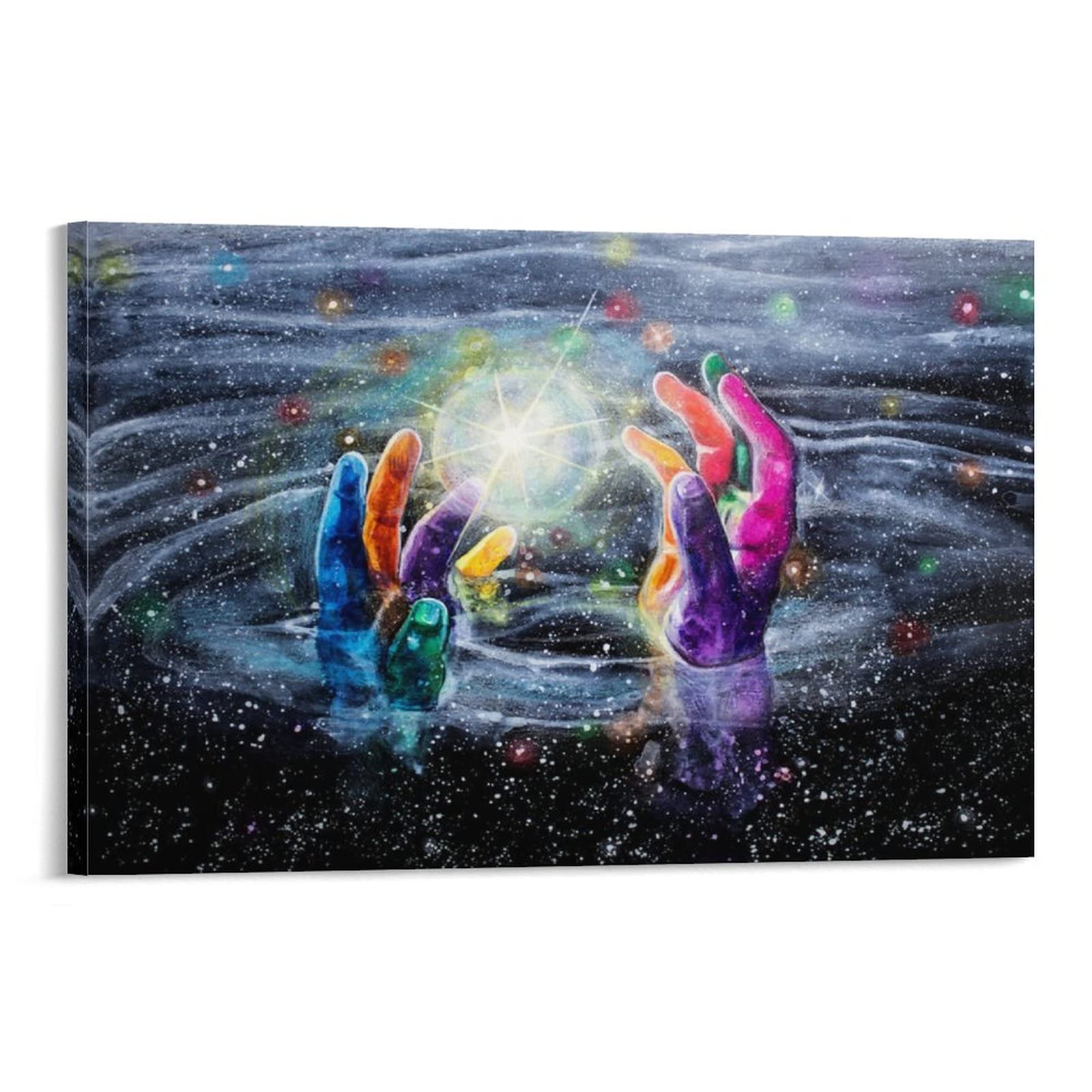 Fantasy Art Painting Canvas Print - The Universe in Your Hand - 20x30 Inch (50x75cm) Wall Decor Poster for Bedroom & Living Room - Perfect for Home, Office & Gift Giving