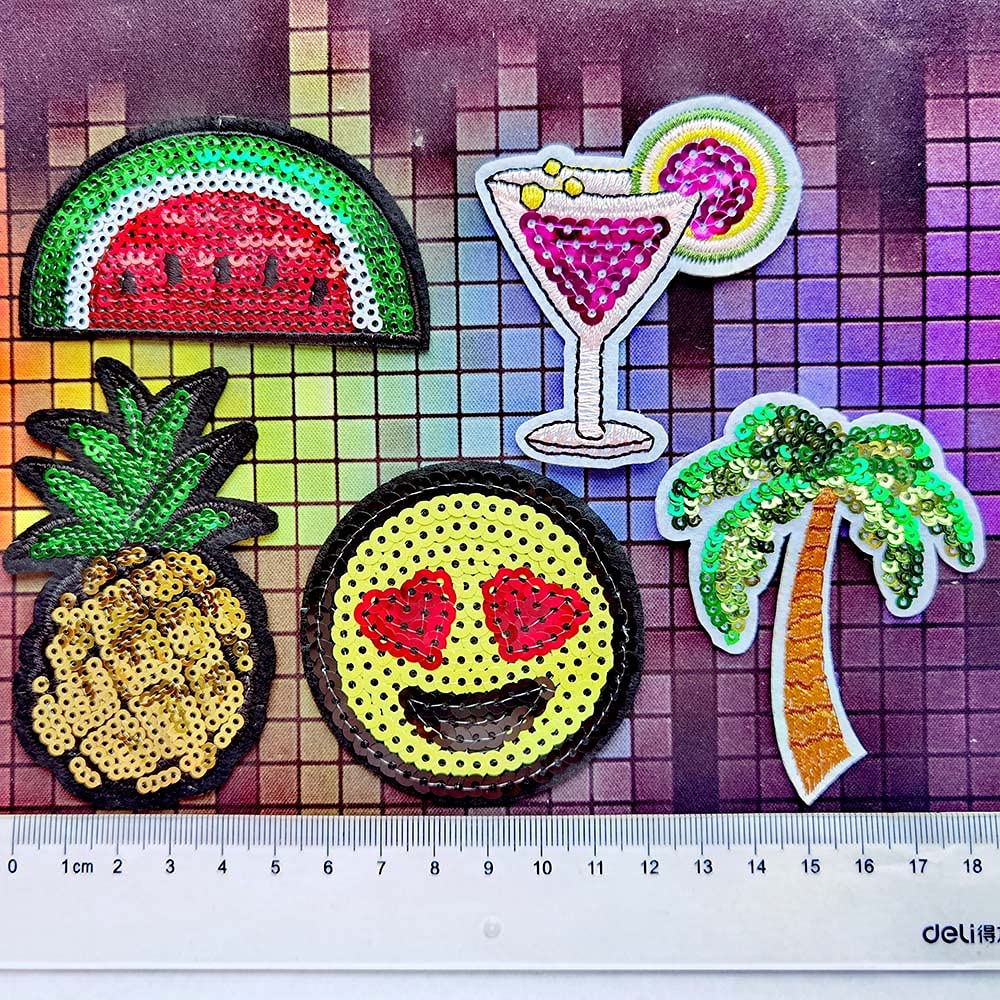 32pcs Assorted Styles Sequins Sew-on/Iron-on Embroidered Patches for Clothes, Hats, Pants, Shoes & DIY Crafts - Perfect for Fashion Upgrades, Home Decor & Personalized Gifts (Qingxi Charm Collection)