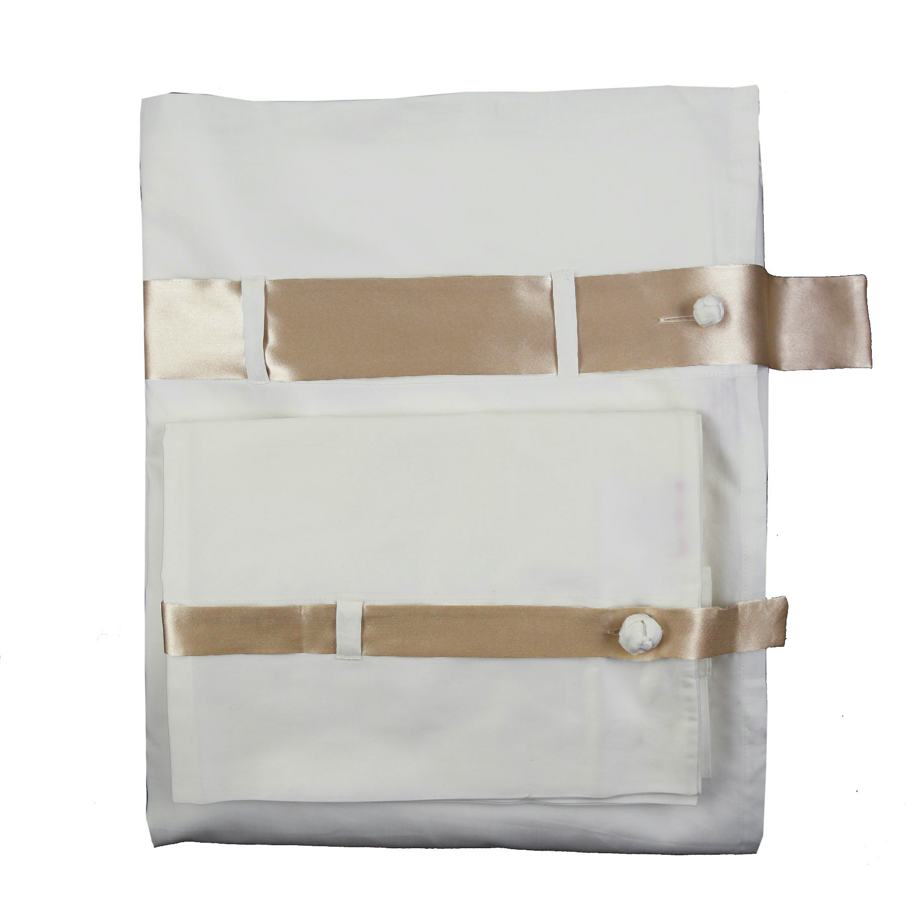 Luxury 100% Cotton Sheet Set with Silk Band Trim - Soft Breathable Bedding for Comfortable Sleep - Perfect for Master Bedroom, Guest Room & Hotel Use