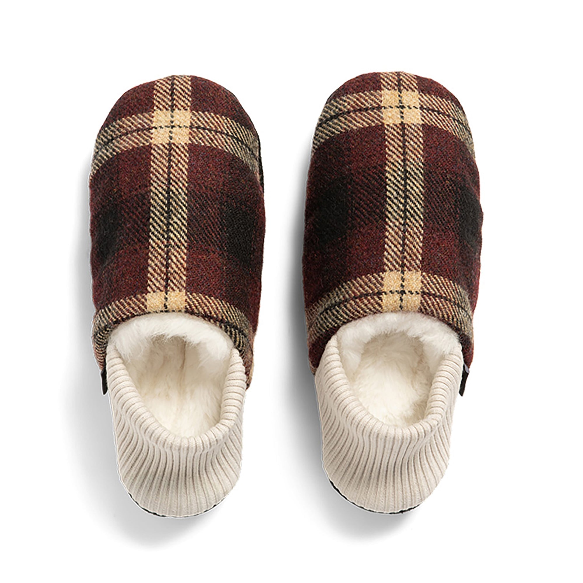 Lanton Tweed House Slippers - Cozy Fur Lined Indoor Shoes for Women & Men - Perfect for Winter Comfort at Home, Office, or Relaxing by the Fireplace