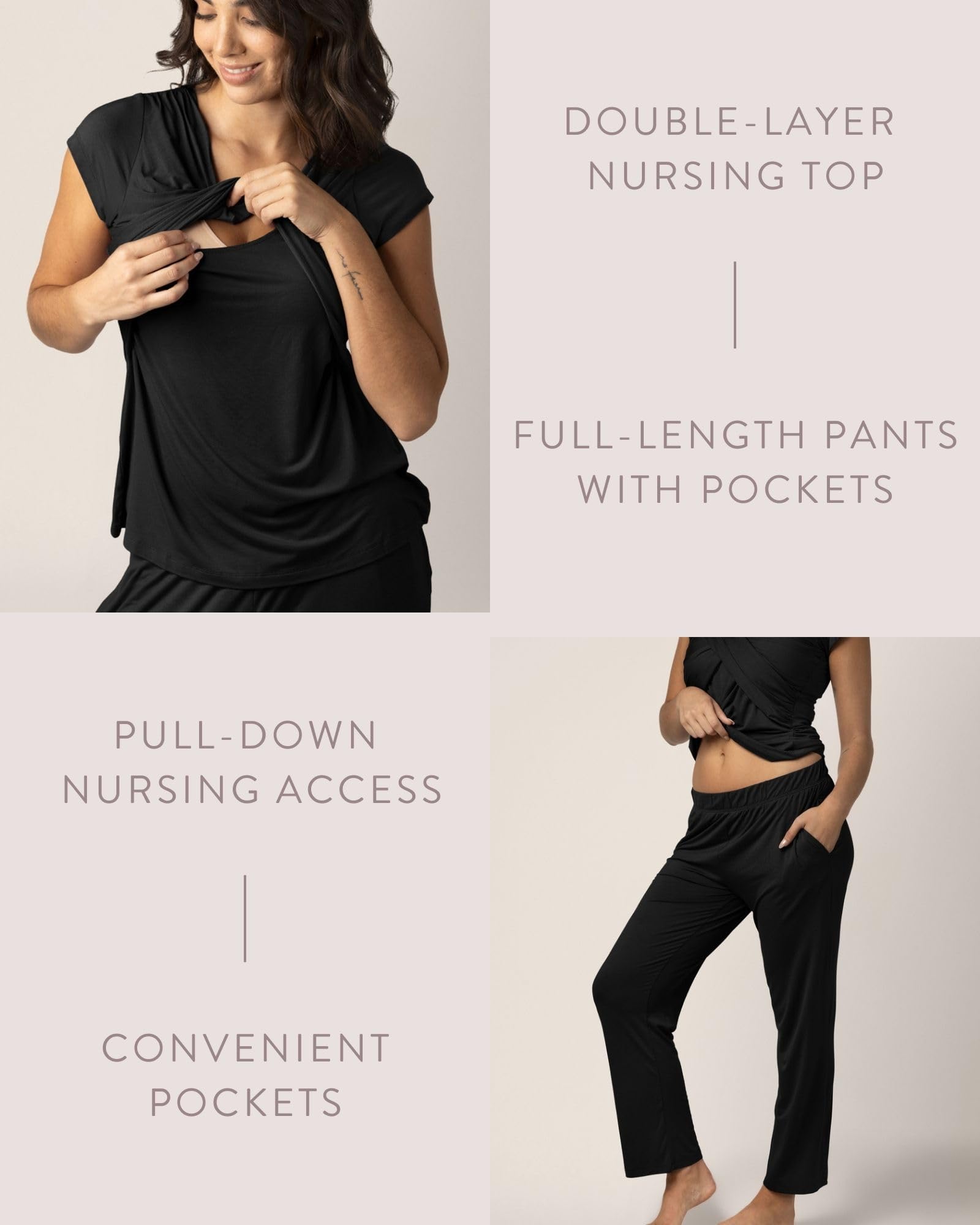 Kindred Bravely Davy Maternity Nursing Pajamas Set - Soft Postpartum Sleepwear for Breastfeeding Moms | Comfortable Maternity Pajamas for Pregnancy, Hospital & Home Use