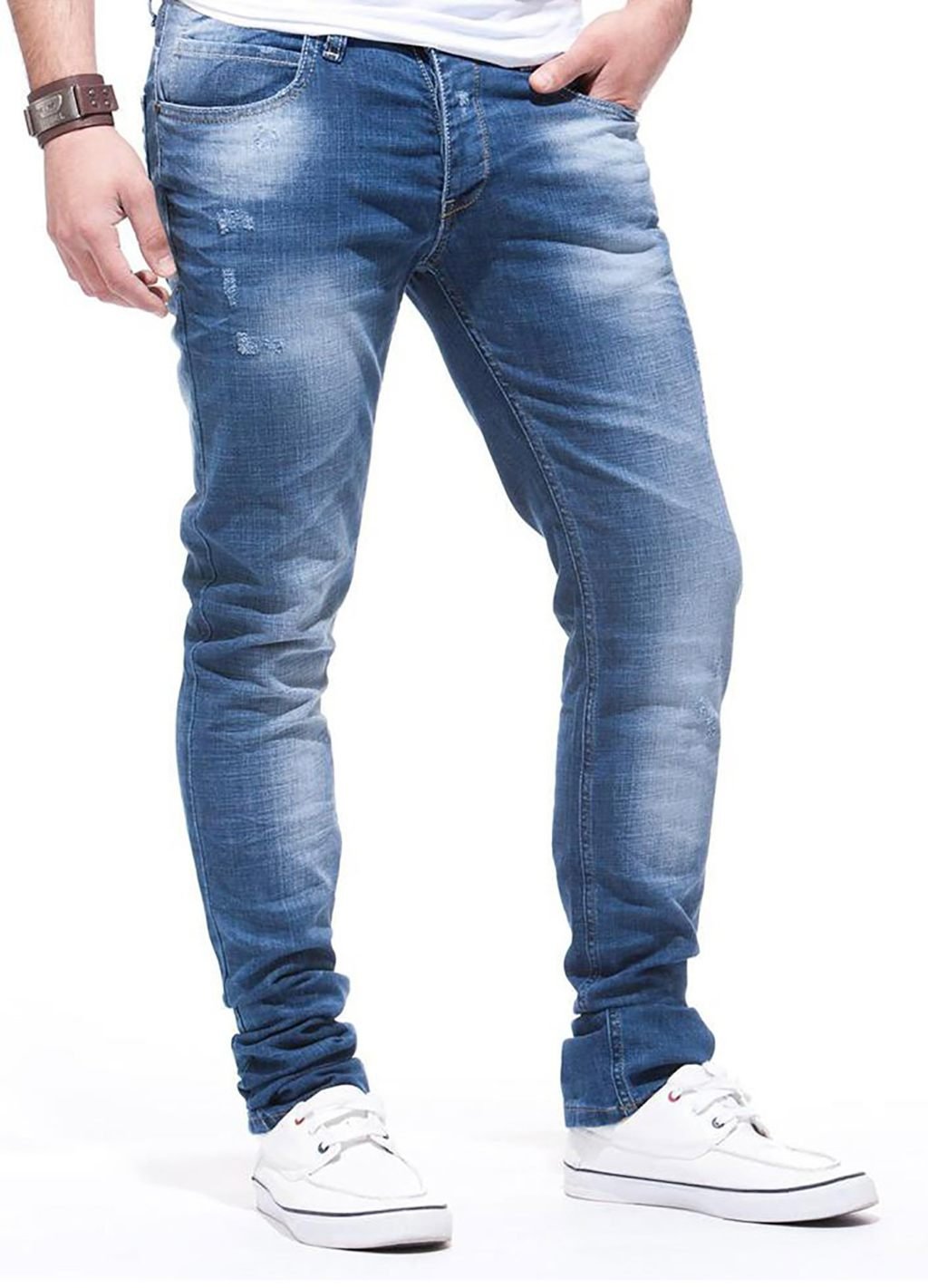 Leif Nelson Men's Stretch Jeans - Comfortable Slim Fit Denim Pants LN271 for Casual Wear & Office Style