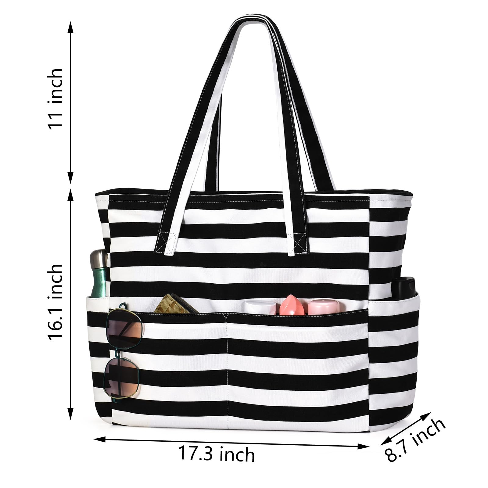 Waterproof Large Beach Tote Bag for Women - Sandproof Swim Pool Bag with Zipper - Perfect for Travel, Vacation & Summer Essentials | Carry Towels, Sunscreen & Beach Gear