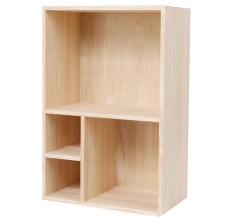 Wooden Bookcase Small Bookshelf Desktop Storage Shelf for Kids - Beige (40x22x60cm) | Perfect for Home, Office, Student Dorm & Kids Room Organization