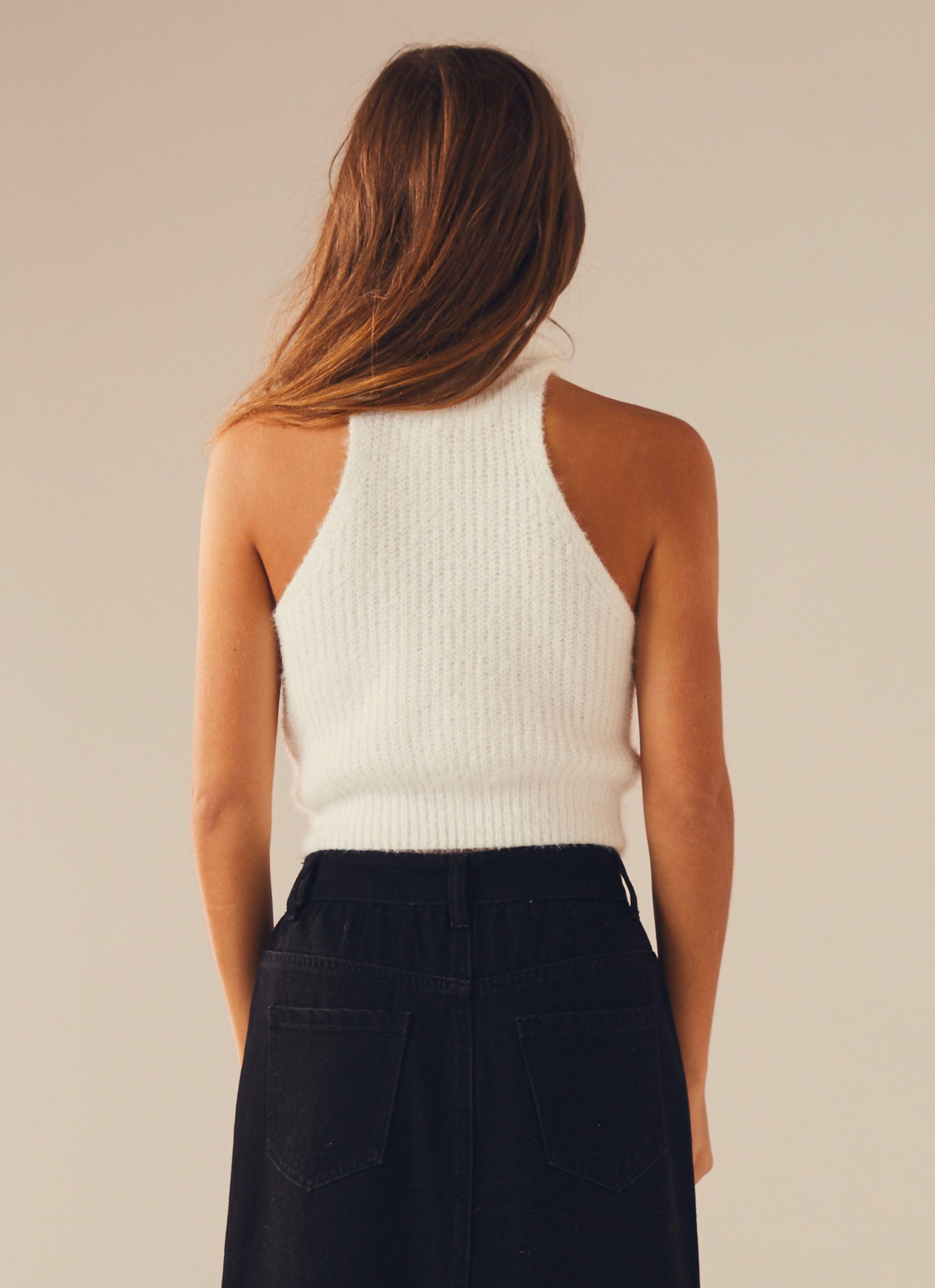 Aurora Knit Top Women's Soft Comfortable White Sweater | Casual Wear, Office Outfit, Fall & Winter Fashion