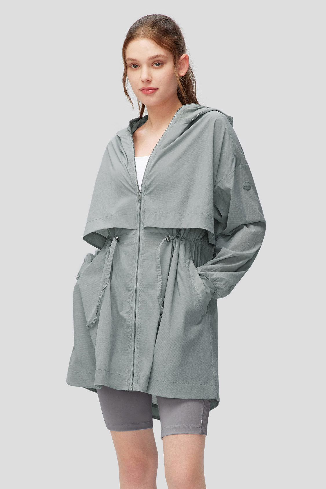 AiryArtsy Women's UPF50+ Sun Protection Windbreaker Jacket - Lightweight Long Sleeve UV Shielding Coat for Outdoor Hiking, Running & Beach Wear