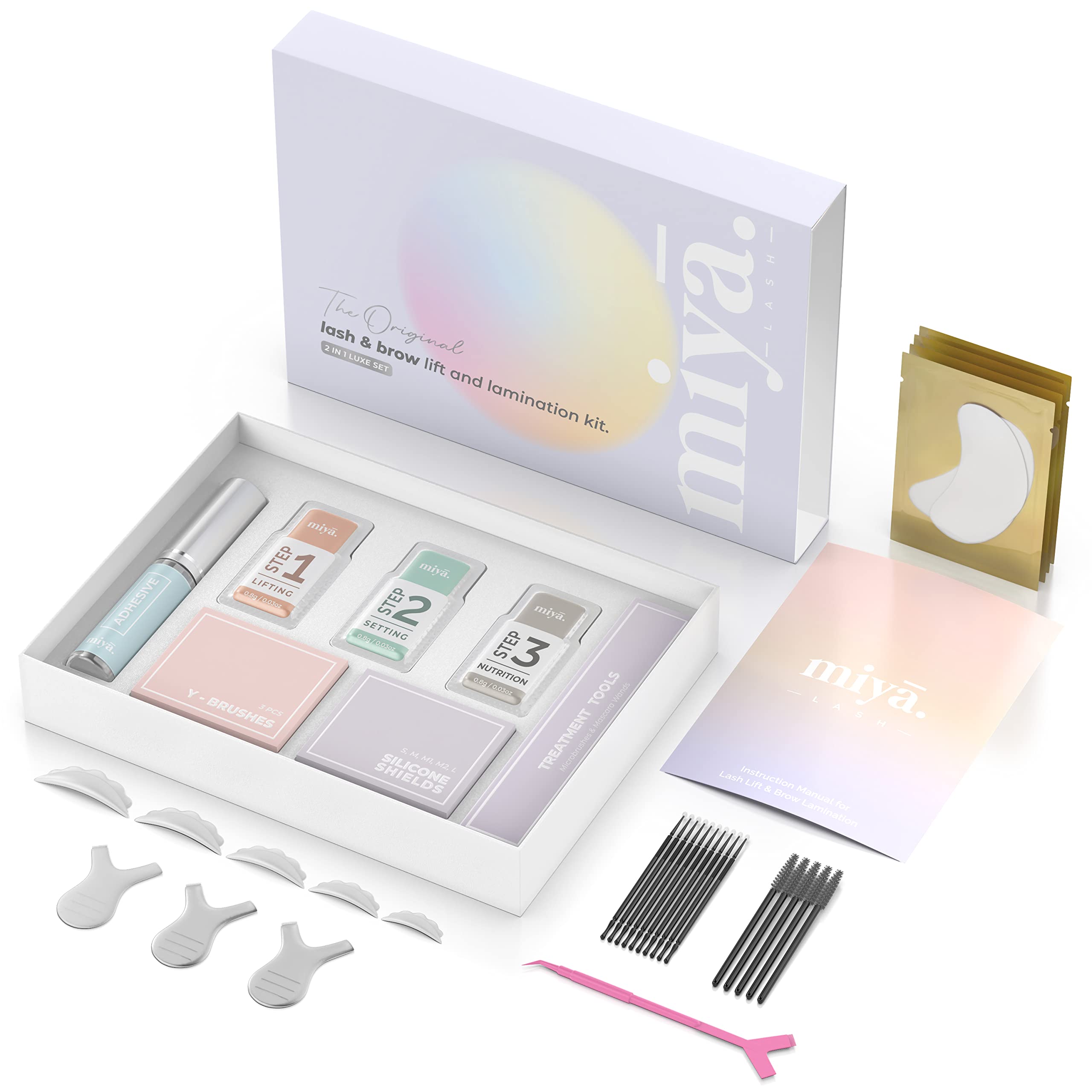 2 in 1 Lash Lift & Brow Lamination Kit - Professional LVL Perm for Fuller Eyebrows & Eyelashes | Salon-Quality Results Lasting 8 Weeks | Includes Silicone Shields & Lash Picks | Perfect for Home Use, DIY Beauty, and Professional Stylists
