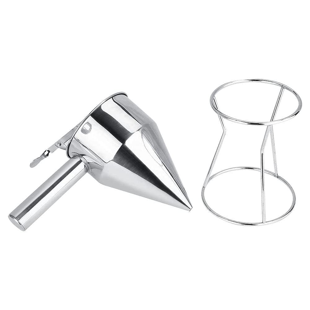 Premium Stainless Steel Conical Funnel - Kitchen Cooking Syrup Batter Dispenser for Baking, Cake Decorating, Desserts & Whipped Cream - Durable Shelf-Stable Funnel for Home & Professional Use