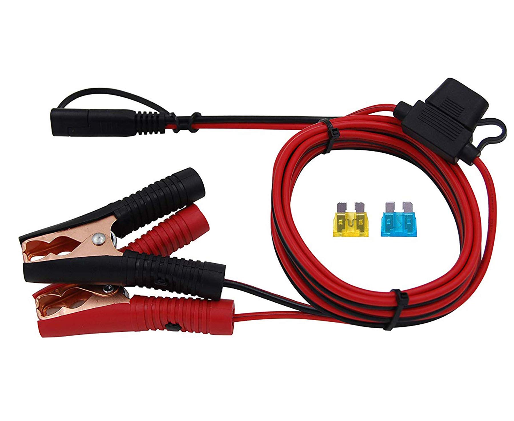 Cuzec 6FT 16AWG 15A Battery Alligator Clip to SAE Connector - 12V SAE Quick Release Adapter with Alligator Clips for Car Battery, Solar Panel, RV & Marine Applications
