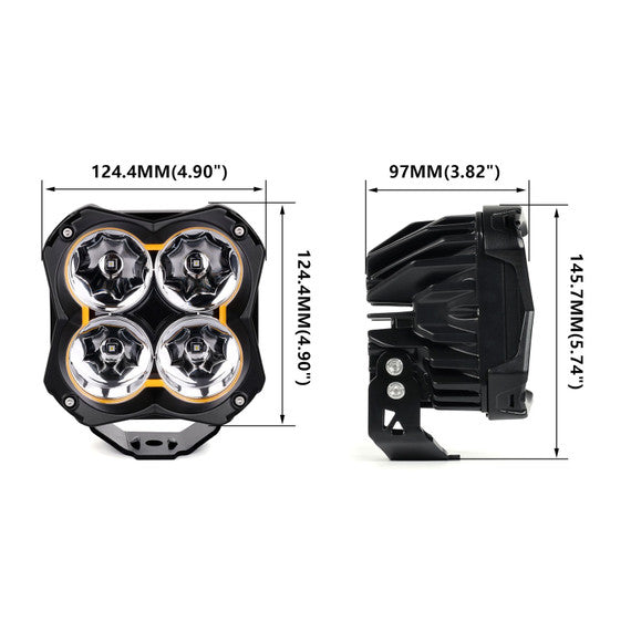 2-Pack 5-Inch 48W LED Off-Road Cube Spot Lights - Waterproof for Trucks, ATVs, UTVs, Jeeps - Perfect for Night Driving, Camping, Trail Adventures