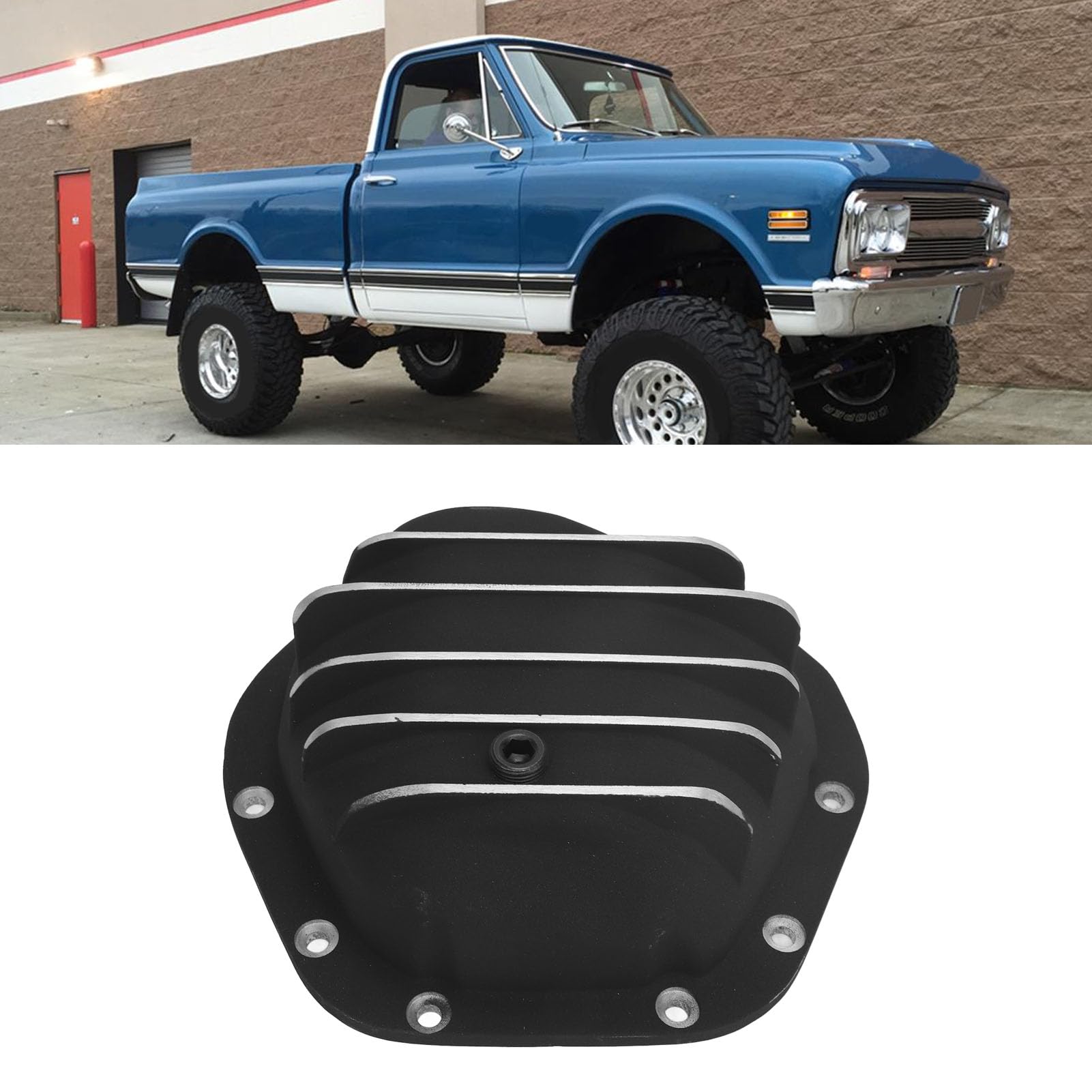 10 Bolt Differential Cover - H50720016 Aluminum Front & Rear Differential Cover Kit for F-100 Dana 44 (Black) | Polished Heavy Duty Protection for Off-Road, Racing & Truck Upgrades