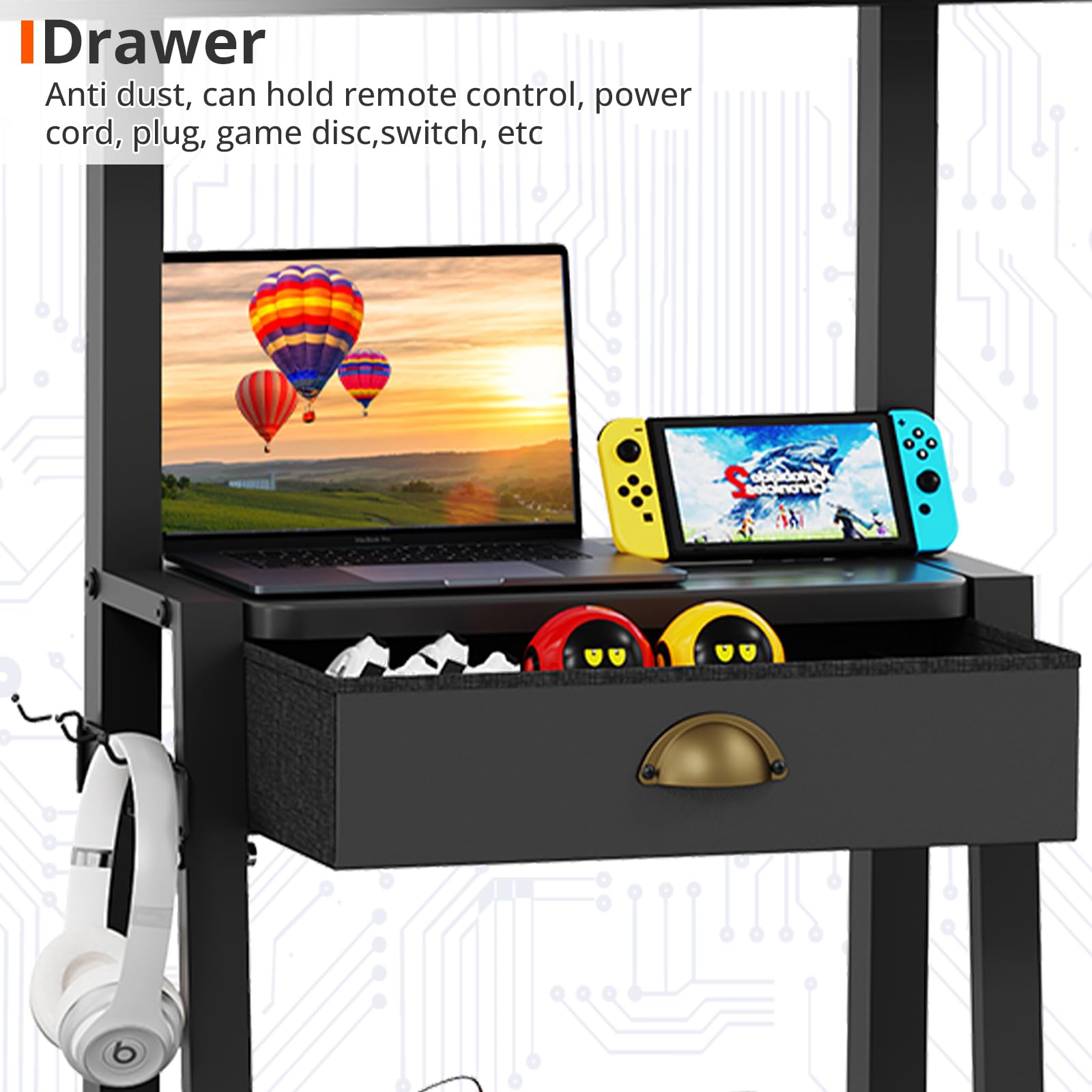 Adjustable Mobile TV Cart with 2-Tier Shelves & Locking Wheels for 23-75 Inch Flat/Curved Screens (Up to 120lbs) - Max VESA 600x400mm, Black - Perfect for Living Rooms, Bedrooms, Classrooms & Outdoor Events