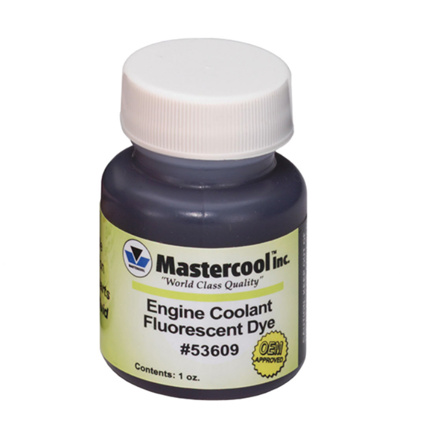 Mastercool 53609 Engine Coolant Fluorescent Dye - 1 oz Leak Detection Kit for Automotive & HVAC Systems | Find Coolant Leaks Fast with UV Dye
