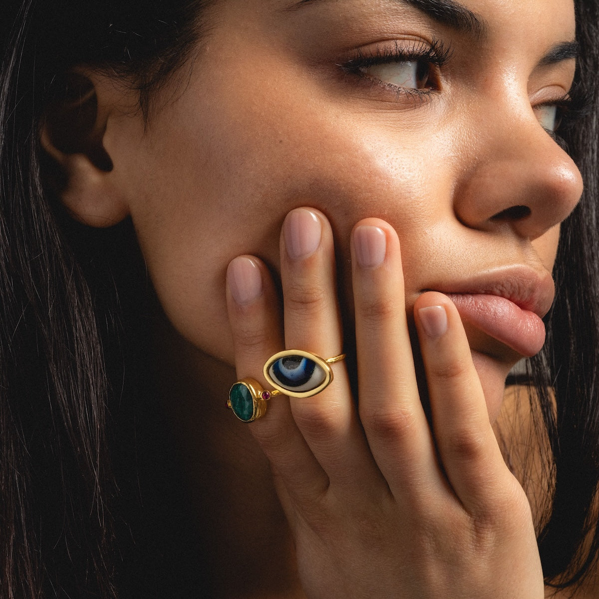 Lucia Emerald Cocktail Ring - Elegant Green Gemstone Statement Jewelry for Women | Perfect for Evening Parties, Weddings & Special Occasions