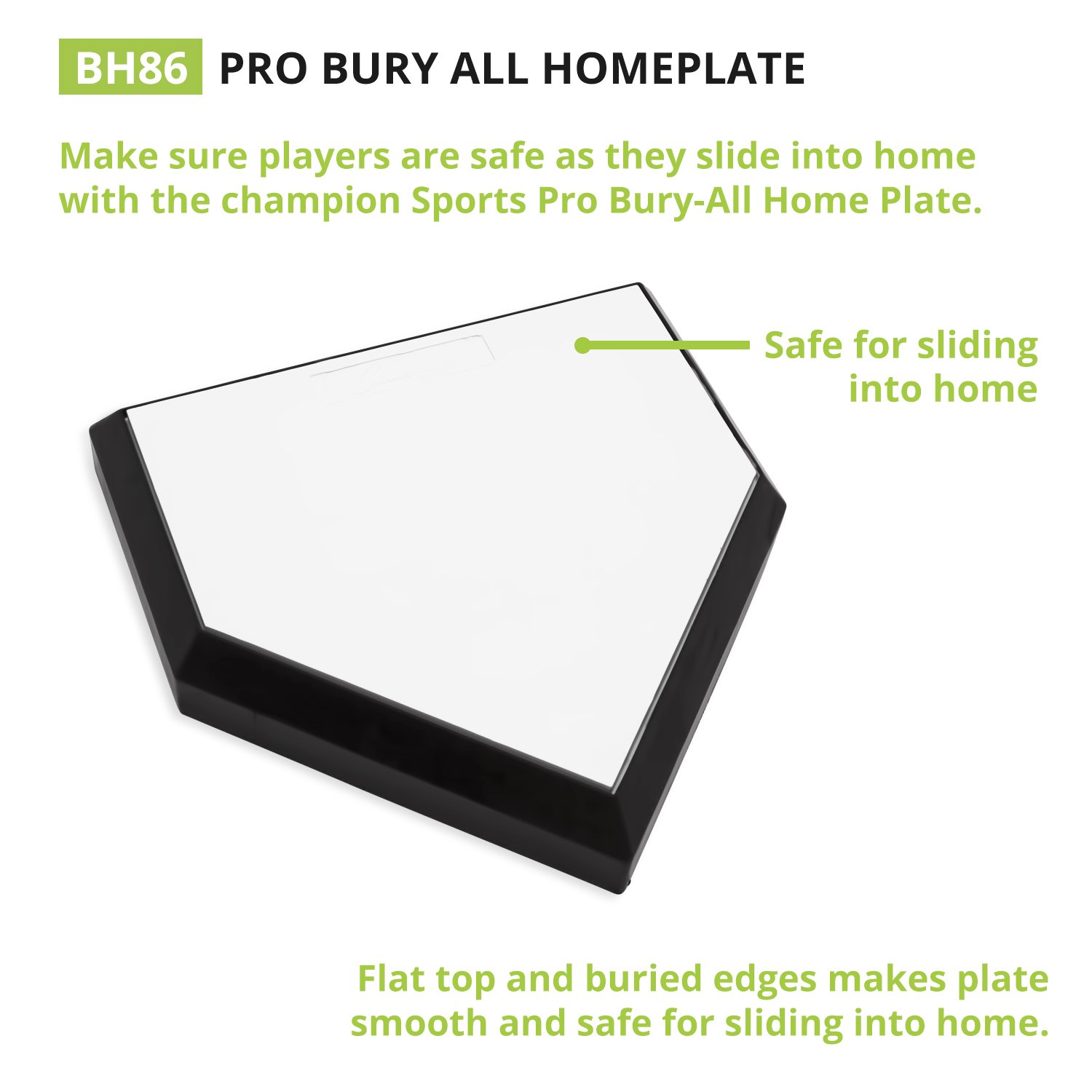Champion Sports Pro Bury All Homeplate with Waffle Bottom - Durable Baseball Training Equipment for Home & Field Practice