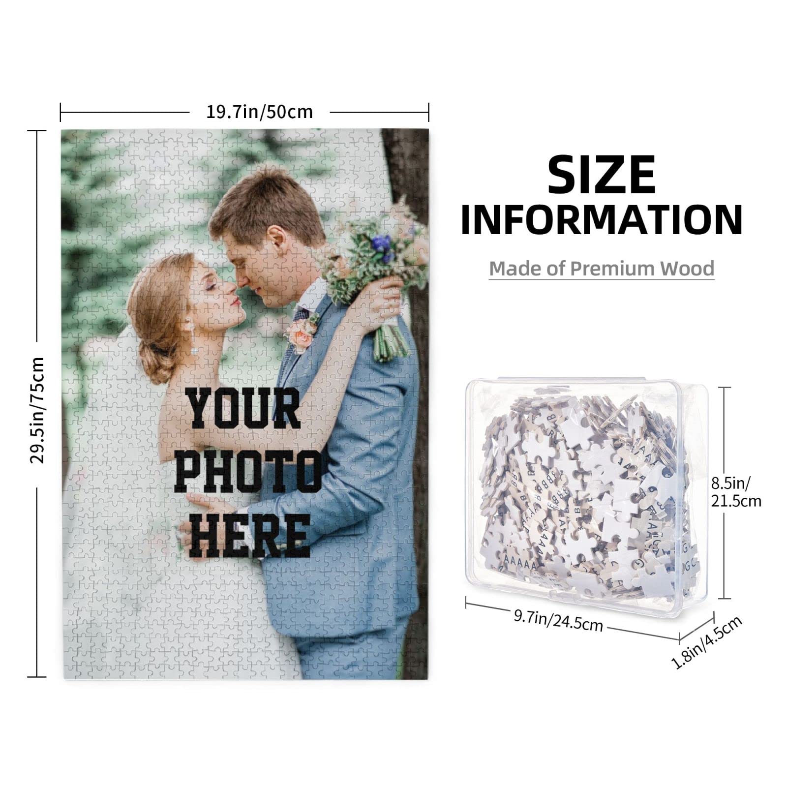 1000 Pcs Custom Photo Puzzle - Personalized Jigsaw Puzzle with Your Image or Text (300/500/1000 Pieces) - Perfect Gift for Adults & Teens - Great for Family Game Nights, Birthday Presents & Home Decor