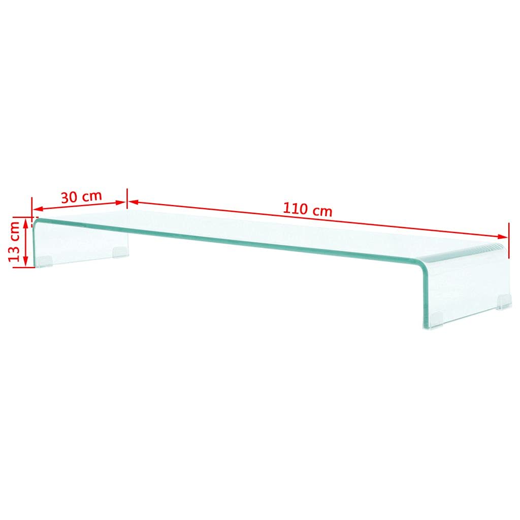 Premium Tempered Glass TV Stand & Monitor Riser - 43.3