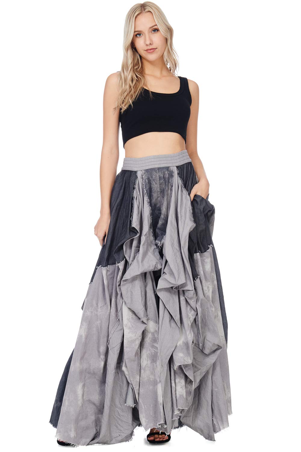 Tov Denim Damsel's Skirt - Women's High Waisted Stretch Denim Skirt | Vintage Style A-Line Mini Skirt for Casual Outfits & Date Nights | Perfect for Spring, Summer & Fall Fashion
