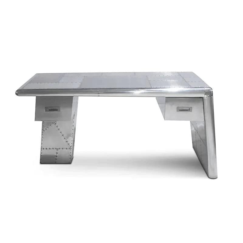 NauticalMart Aviator Office Desk - Aluminum Wing Desk for Home & Office Decor - Perfect for Modern Workspaces, Gaming Setups & Study Rooms