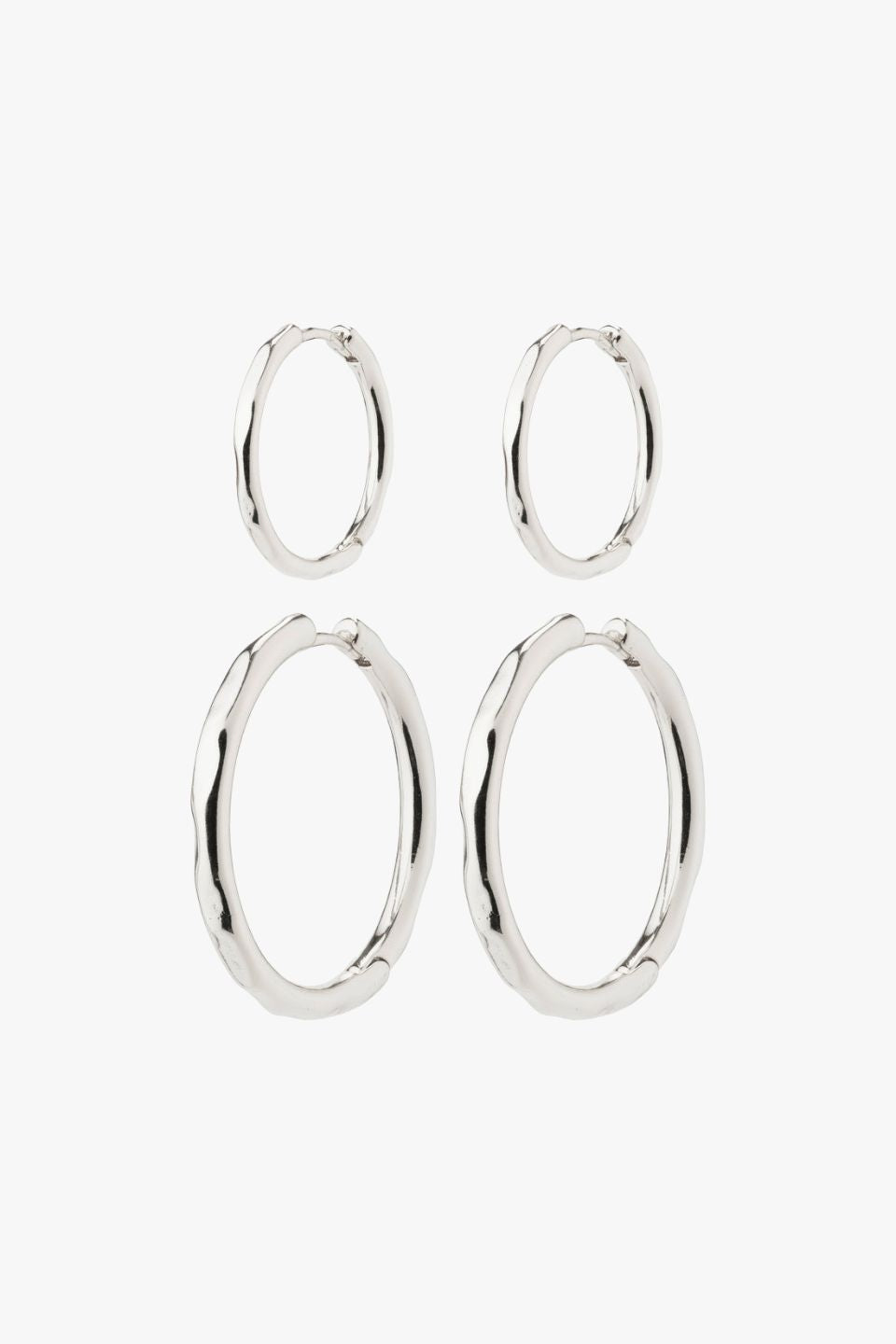 Eve Hoop 2 in 1 Set EOL Silver Plated Earrings for Women - Trendy Fashion Jewelry for Everyday Wear & Special Occasions