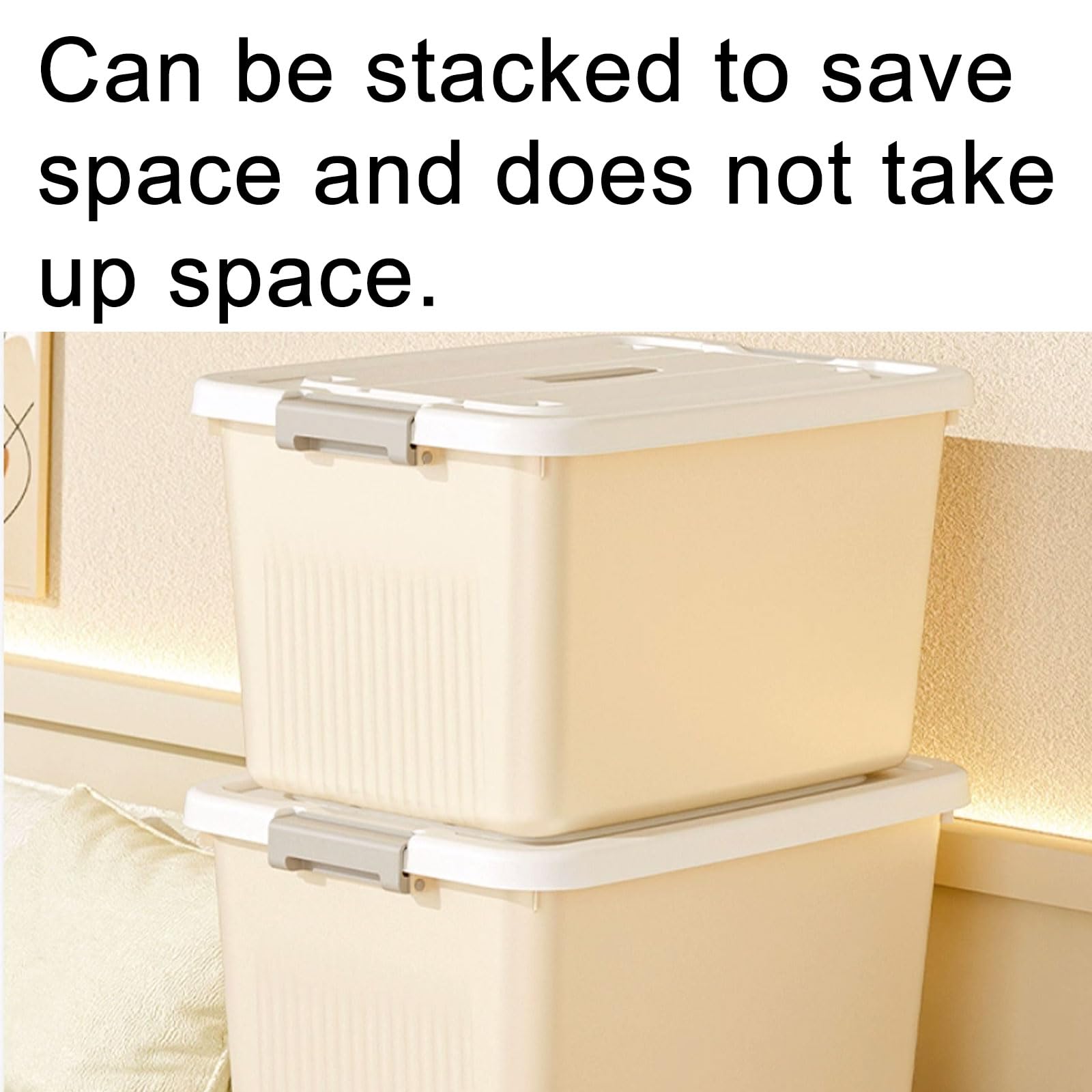 Stackable Plastic Storage Bins with Handles & Lids - Lightweight Multifunctional Organizer for Home, Office, Closet & Garage Storage Solutions