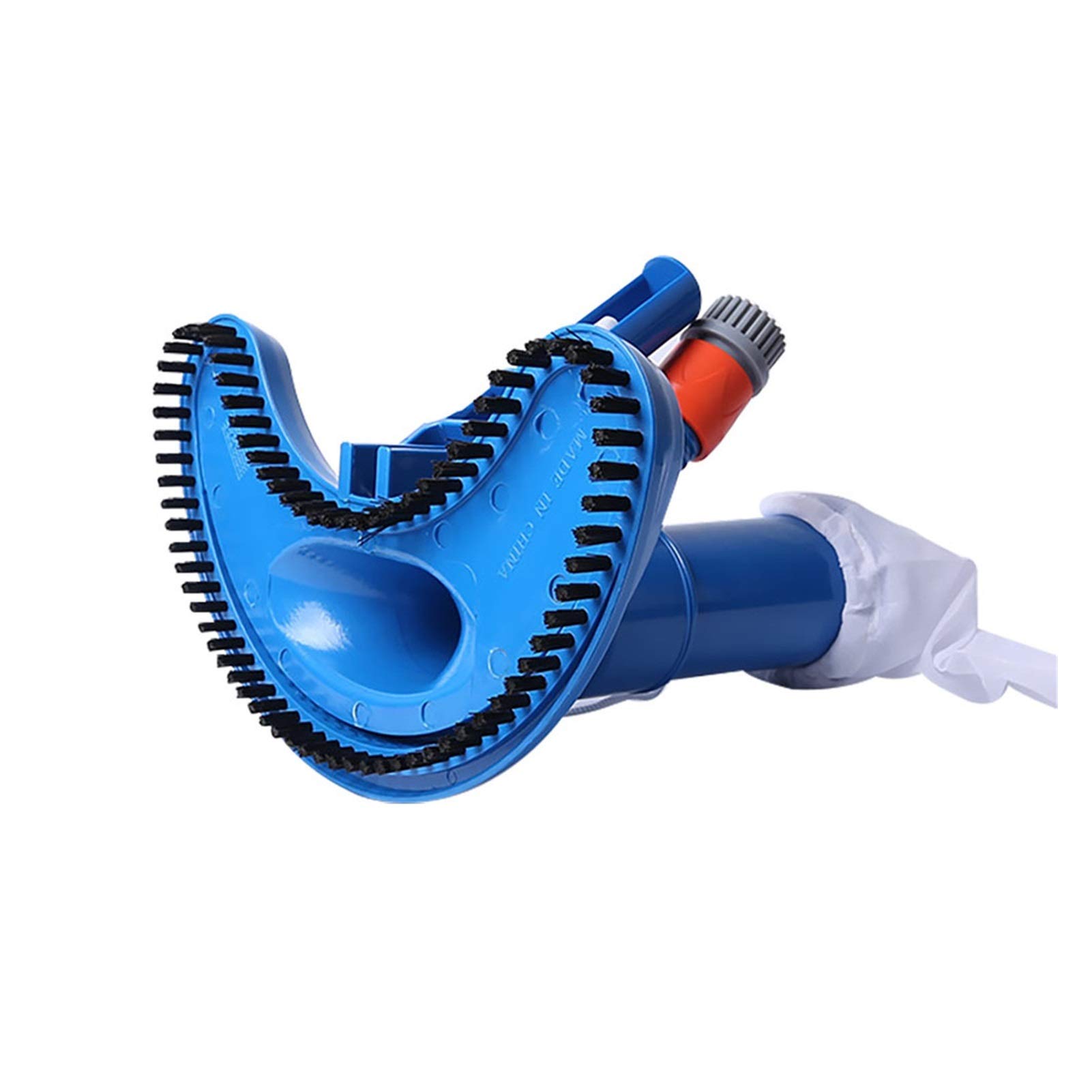 Portable Pool Cleaner - Swimming Pool, Pond & Fountain Vacuum Brush with Long Handle - Outdoor Hot Tub & Garden Cleaning Tool (Blue) - Ideal for Backyard, Spa & Water Feature Maintenance