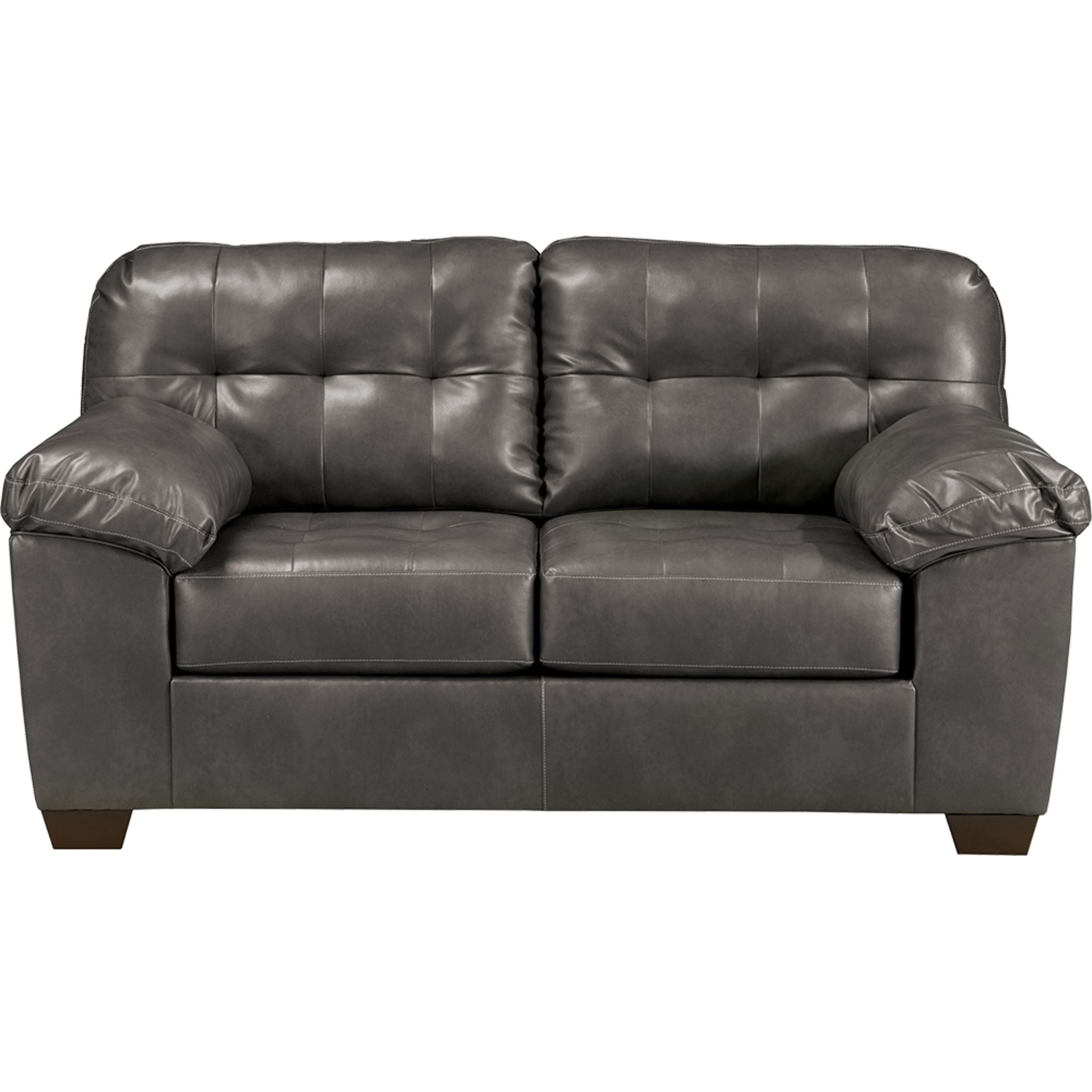 Alliston Grey Loveseat Sofa - Modern Two-Seater Couch for Living Room, Lounge & Small Spaces