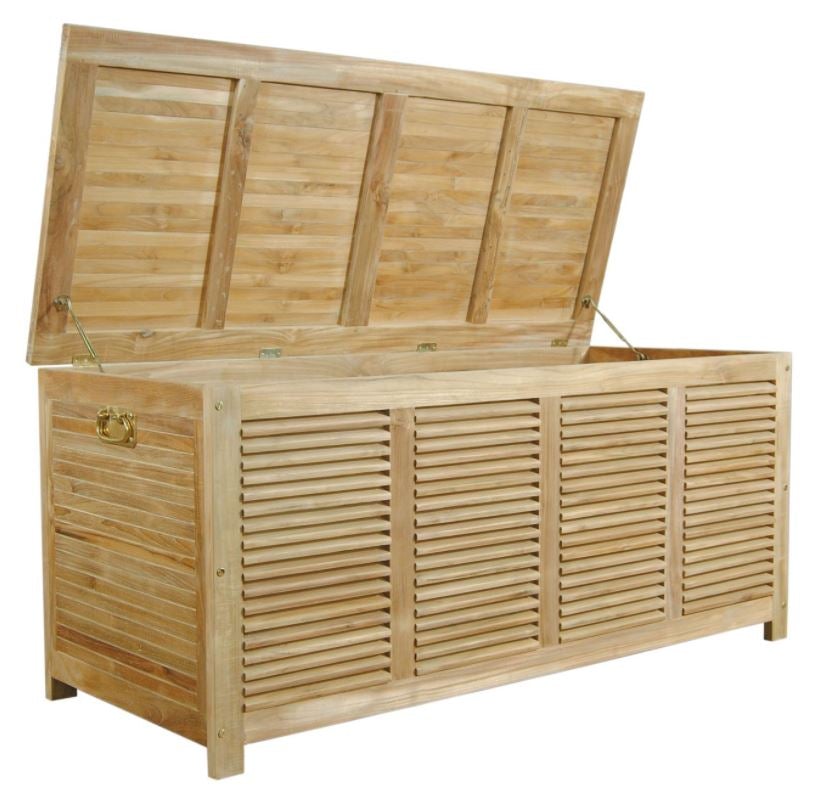 Anderson Teak Amberly Cushion Box CB 001 - Premium Outdoor Furniture Cushion Storage for Patio, Deck, and Poolside Use