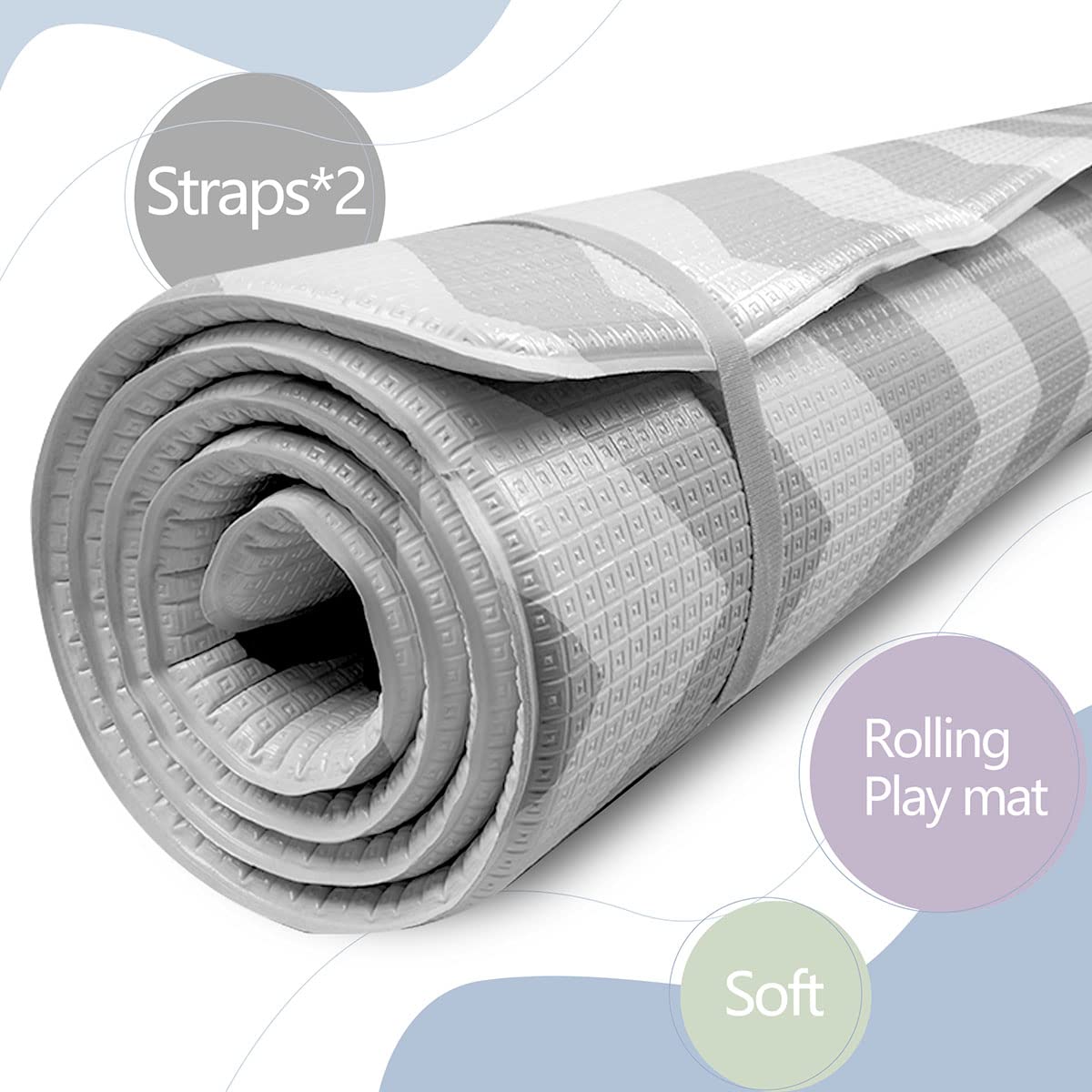 **Non-Toxic Baby Play Mat for Floor – Reversible Foam Crawling Mat for Infants & Toddlers | Waterproof, One-Piece Design | Elephant Print – Perfect for Nursery, Playroom & Daycare**