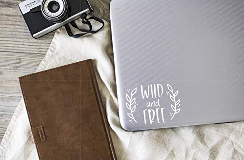 Wild and Free Vinyl Decal Sticker - White 4.5 x 3.3 Inch - Made in USA - Waterproof for Car Windows, Laptops, Tablets, Water Bottles - Perfect for Personalizing Devices, Home Decor & Gifts