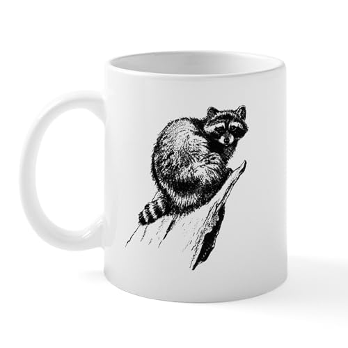 White - Vintage Raccoon Mug