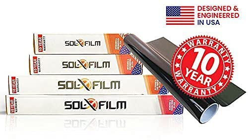 Diablo SOL X Carbon 2-Ply Professional Car Window Tint Film – 5% VLT Dark Charcoal, Heat & UV Block, Self-Adhesive, Easy DIY Installation (24