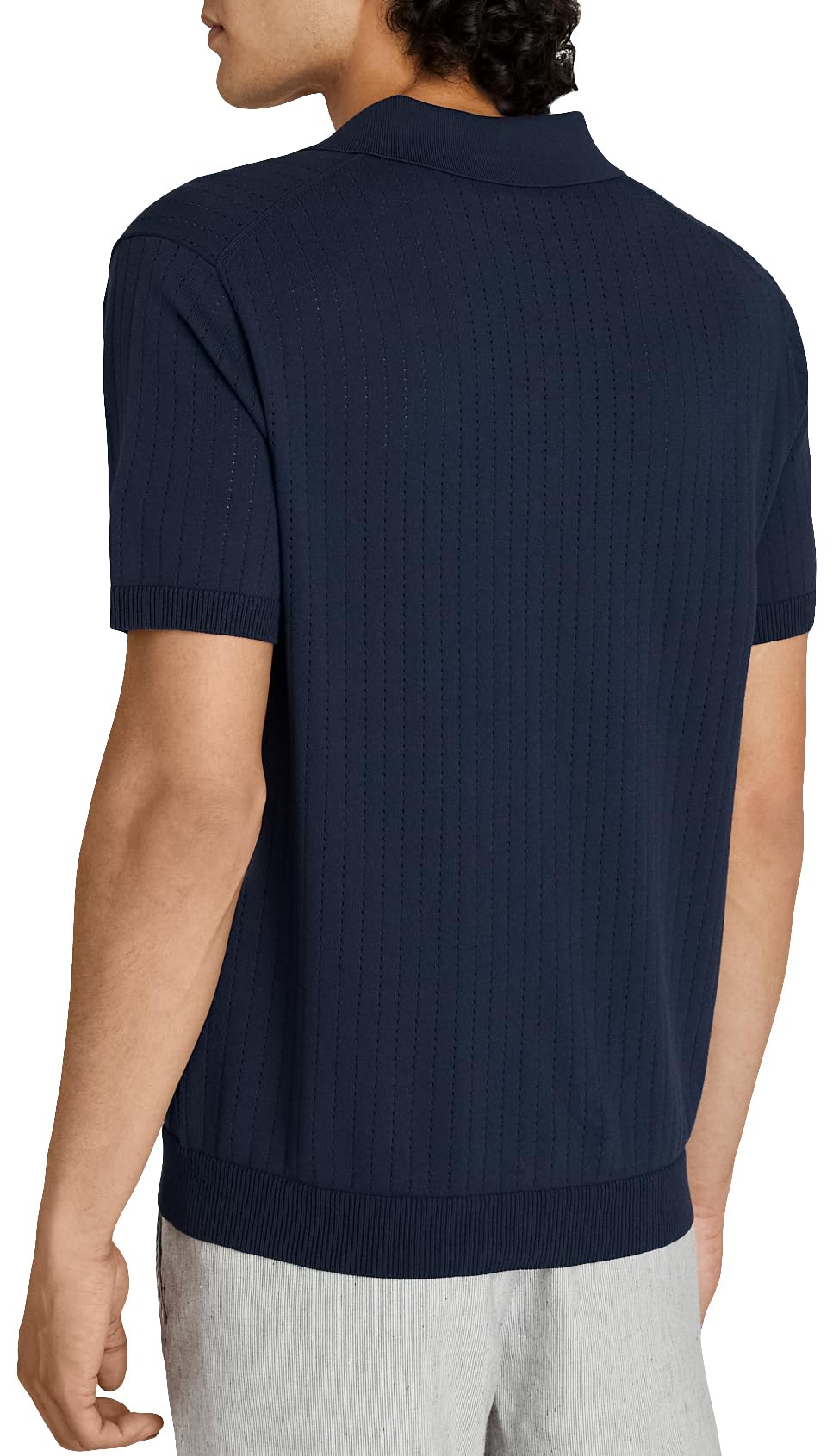 Club Monaco Men's Short Sleeve Stitch Polo Shirt - Casual Slim Fit Cotton Knit Top for Business & Weekend Wear | Perfect for Office, Date Night & Summer Outings