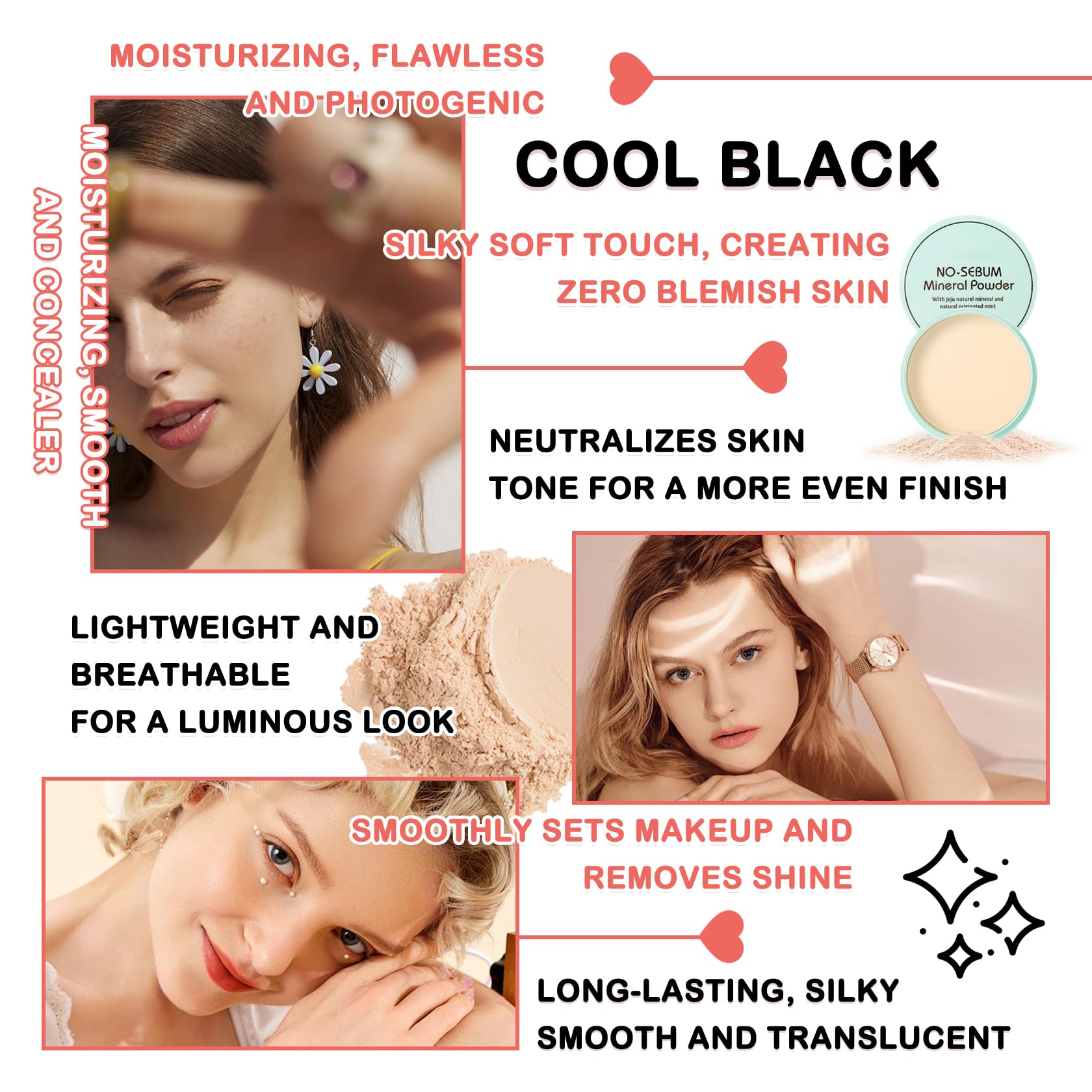 Mushroom Head Air Cushion CC Cream - Full Coverage Liquid Foundation with Oil Control & Long Lasting Moisture | Concealer, BB Cream & Setting Powder | Includes Makeup Sponge for Flawless Application | Perfect for Daily Wear, Special Occasions & On-The-Go Touch Ups
