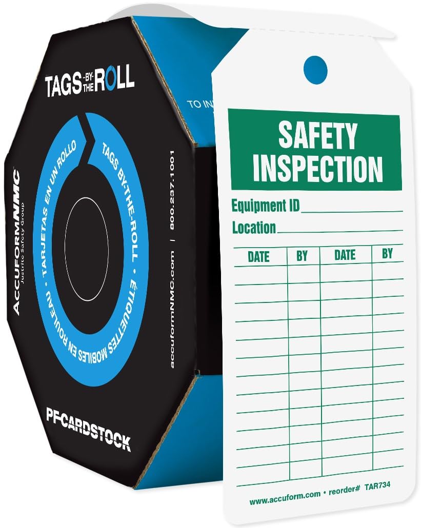 Accuform 250 Inspection & Status Record Tags by-The-Roll - 6.25
