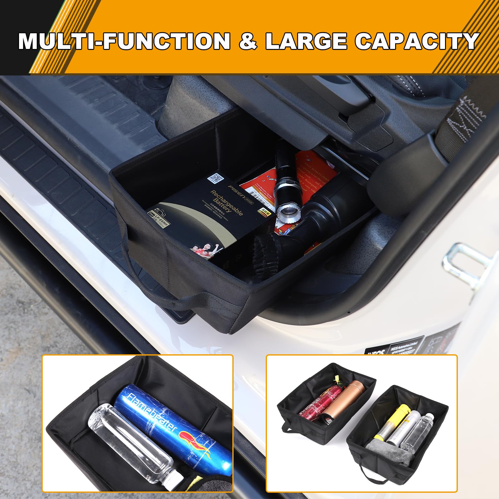 Car Under Seat Storage Box Tray - Hidden Organizer for Ineos Grenadier 2020-2024 | Oxford Cloth Tool Box with Handle | Perfect for Road Trips, Camping & Vehicle Organization (1PCS)
