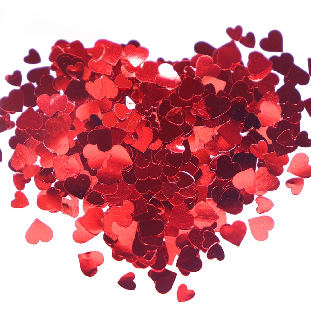 Valentine's Day Heart Nail Art Glitters - Holographic Red Heart Sequins & Flakes for Acrylic Nails - 12 Grid Manicure Decorations Kit - Perfect for Valentine's Manicures, DIY Nail Art & Party Nail Designs