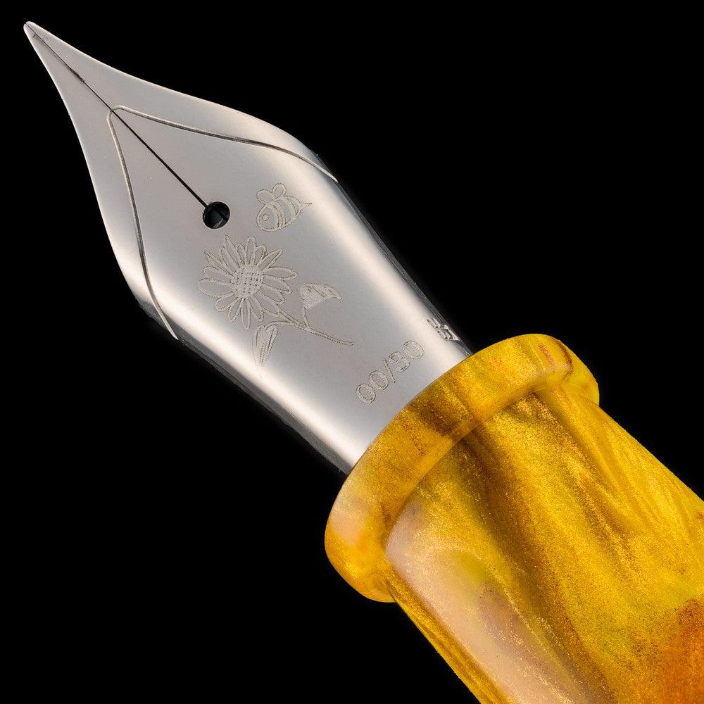 Tailored Pen Company × @micahfinds Essex Happy Sunflower Fountain Pen - Premium Handcrafted Writing Instrument for Calligraphy & Journaling - Perfect Gift for Writers & Pen Enthusiasts