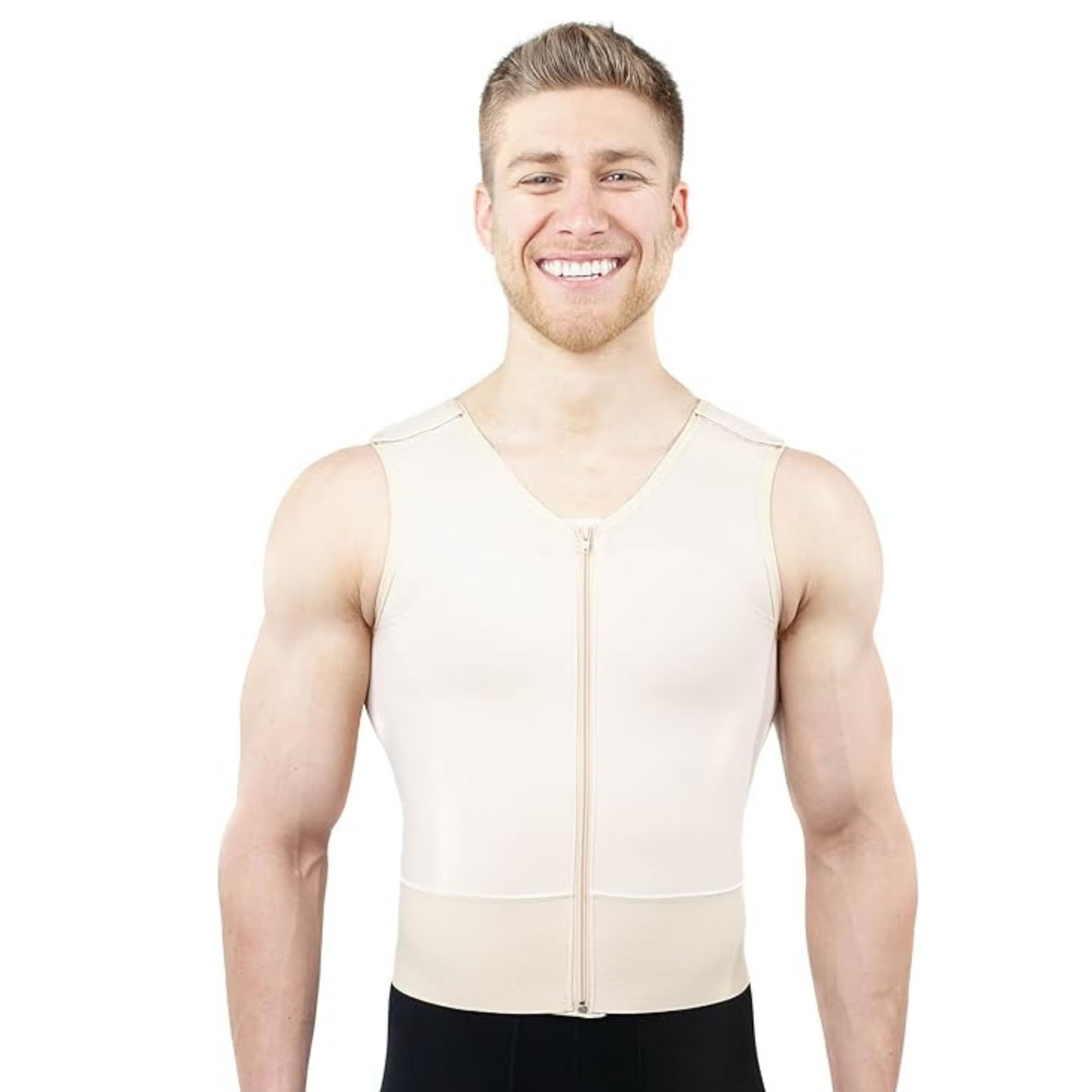 ContourMD Men's Compression Vest for Post-Surgery Recovery - Medical Grade Chest Support Garment After Liposuction & Breast Procedures | Ideal for Post-Op Healing, Swelling Reduction & Comfortable Recovery