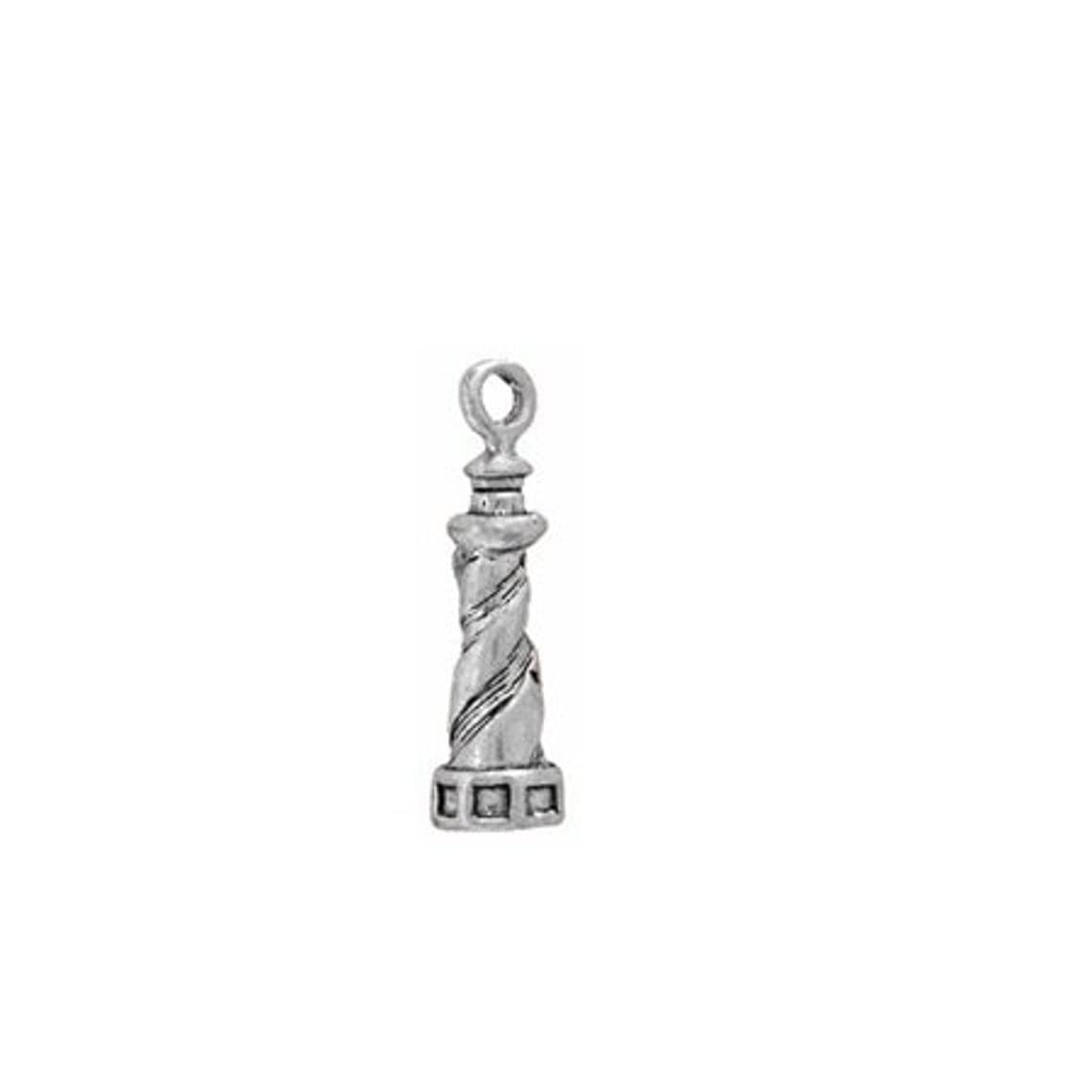 Cape Hatteras Lighthouse Sterling Silver Charm Pendant - Coastal Jewelry for Necklace Making | Perfect for Beach Lovers & Nautical Theme Jewelry DIY