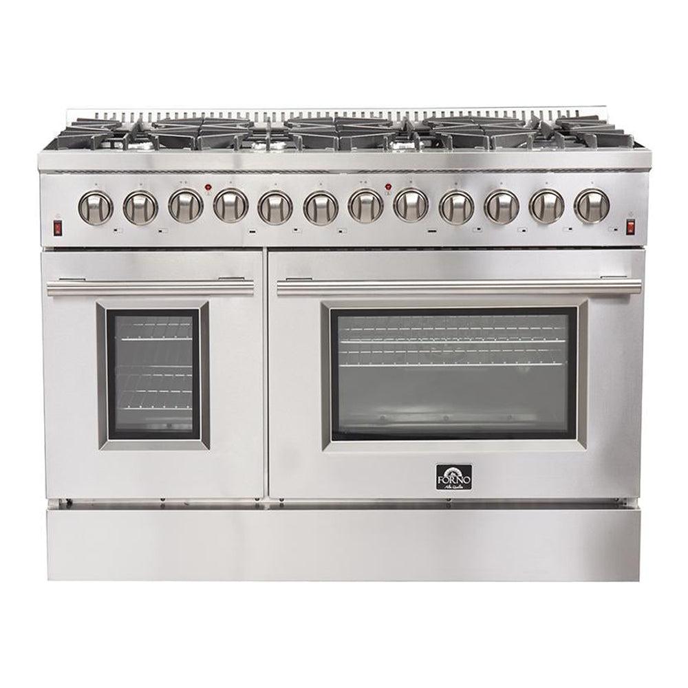 Forno Galiano Professional 48-Inch 6.58 cu. ft. Dual Fuel Range - Stainless Steel Gas Stove & Electric Oven (Model FFSGS6156 48) | Perfect for Home Chefs & Commercial Kitchens