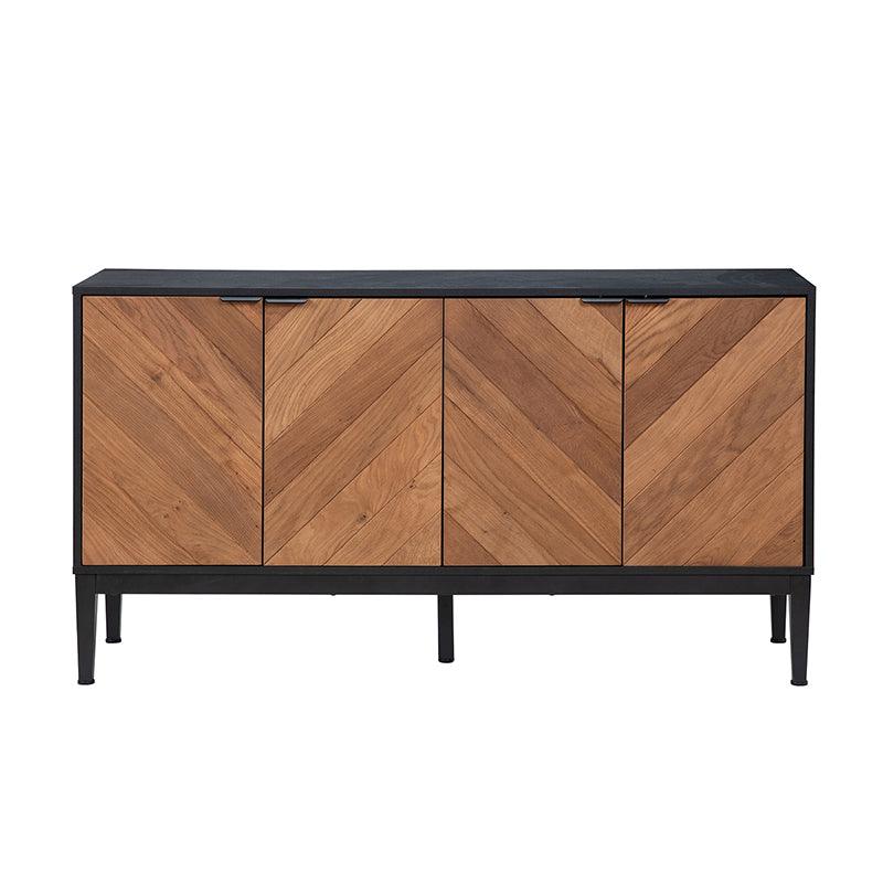 Mila 55 Inch Wide 4 Door Sideboard with Storage - Modern Buffet Cabinet for Dining Room, Living Room & Entryway Organization