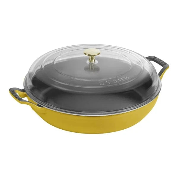 Staub Enameled Cast Iron Braiser with Glass Lid - Perfect for Searing, Braising & Slow Cooking in the Kitchen