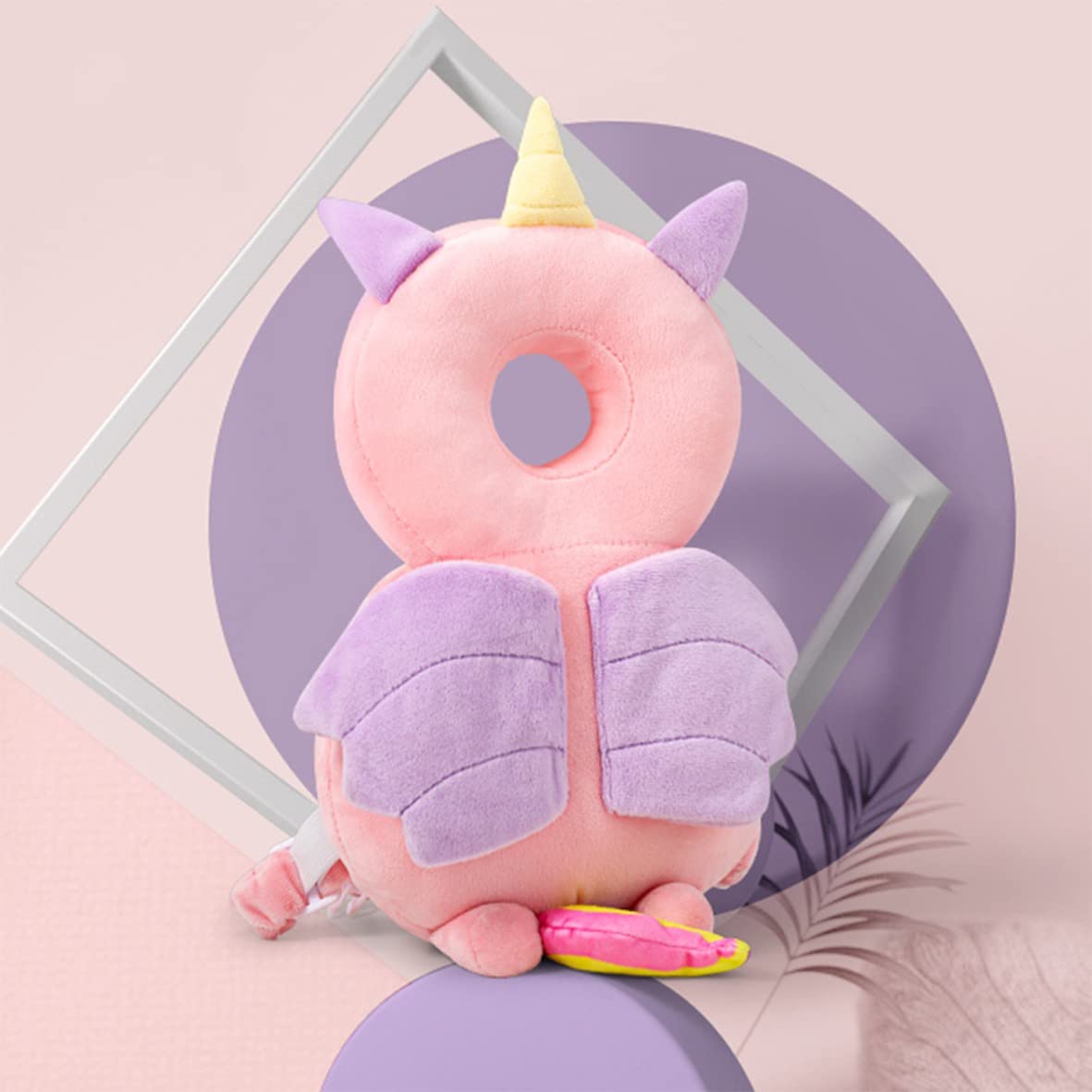 Baby Head Protector Safety Pad - Adjustable Toddler Head Protection for Walking & Crawling | Soft Unicorn Design | Perfect for Home, Daycare & Outdoor Play (Pink)