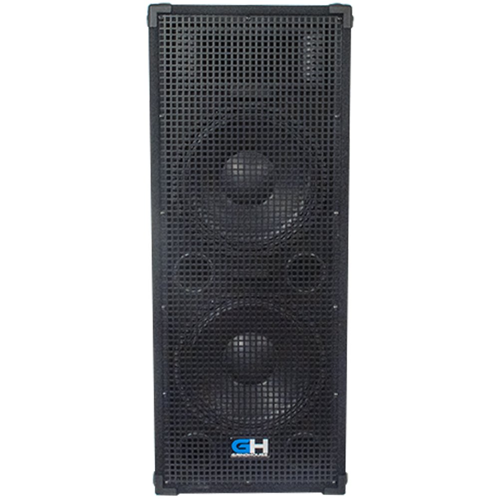 Grindhouse GH212L Passive Dual 12 Inch 2-Way PA/DJ Loudspeaker Cabinet - 1250W Full Range Speaker for Live Sound, Bands, and DJ Performances